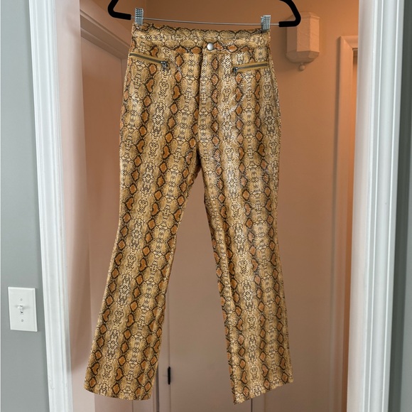 Free People Denim - Free People Snake Print Jeans - Yellow and Brown